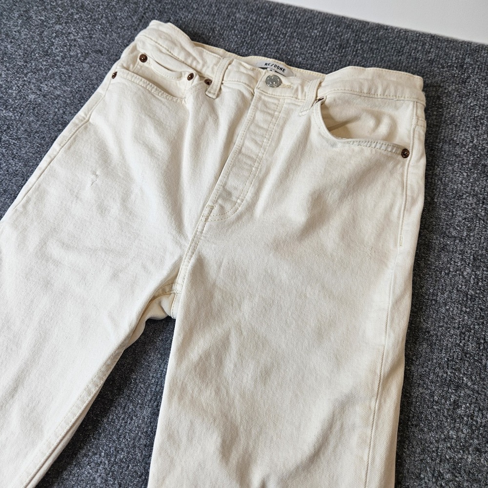 Re/done Women's Buttonfly‎ Jeans Straight Leg Ivory High rise Size 28